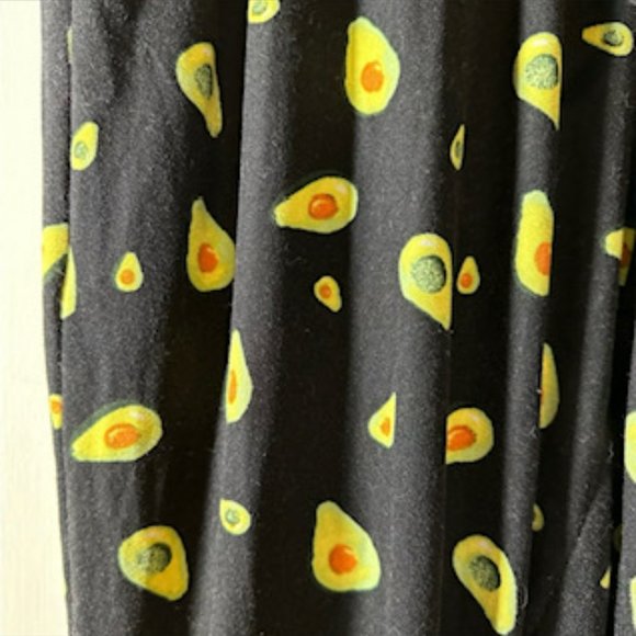 Black Drawstring Joggers with Avocado Pattern - Picture 10 of 11